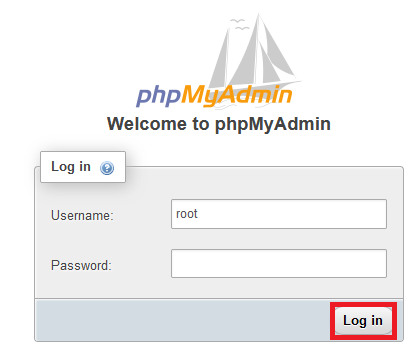 The PMA Login screen