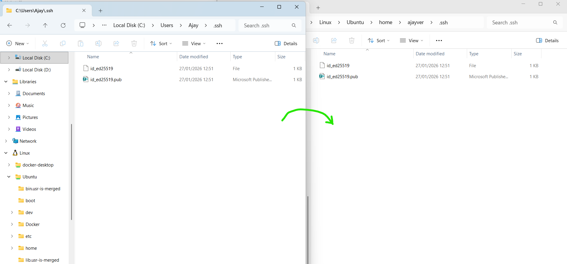 Copy the keys on Windows
